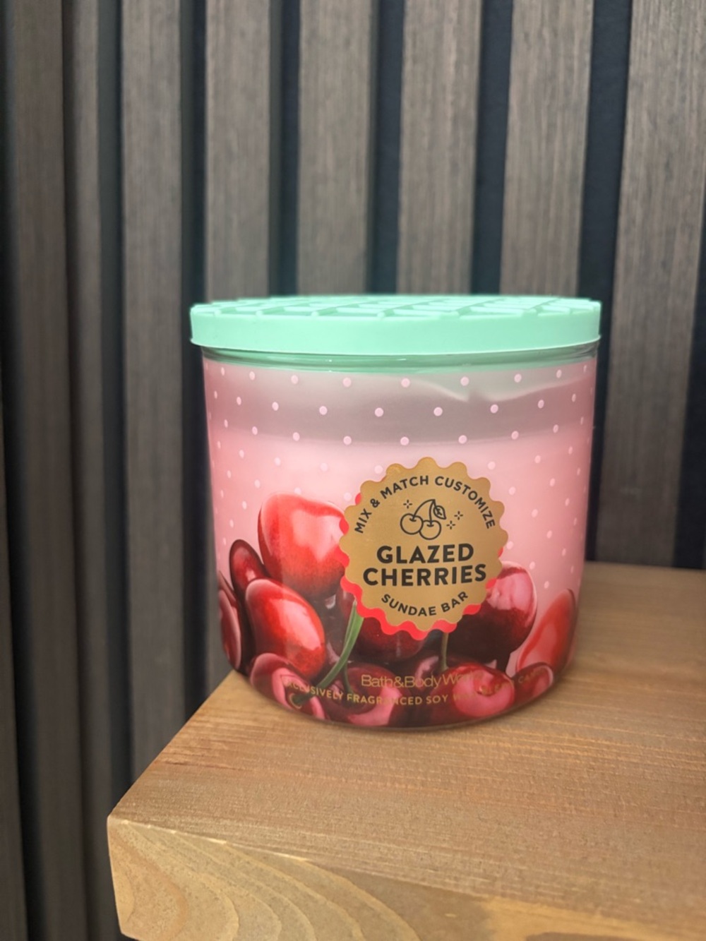 Bath & Body Works Glazed Cherries Body Cream Jar - Pink & Mint